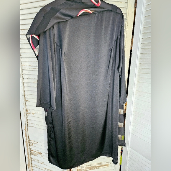 Vintage 90s sheer paneled ring print dress L - Picture 8 of 9